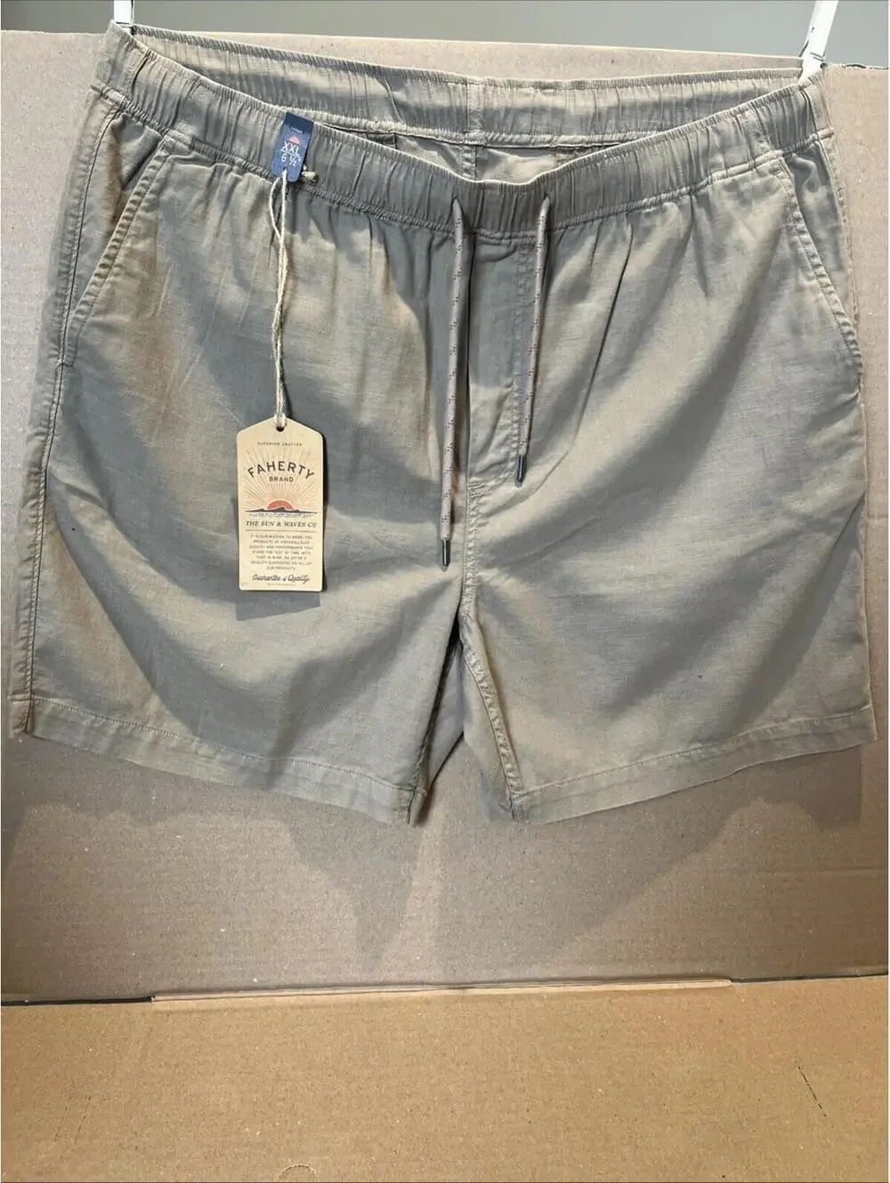 Faherty Mens Essential Drawstring Shorts Elastic Waist 6.5 ” Inseam Size XXL NWT